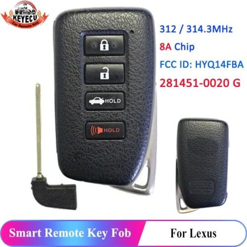 KEYECU Aftermarket Smart Key Transmitter 4 Button for Lexus GS350 ES350 P/N: 89904-06170 FCC ID: HYQ14FBA G Board