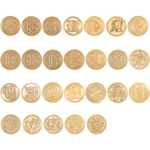 JIANWU Simple Alphabet Copper Head High Quality Creative Letter Fire Paint Seal Stamps A-Z Sealing Wax Stationert Craft Supplies