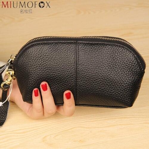 Fashion New Women Day Clutches Bags Cow Leather Womens Wallets and Purses Genuine Leather Ladies Shell Wrist Bags High Quality