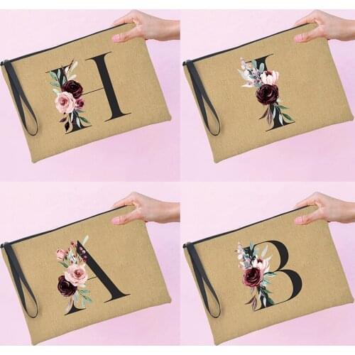 Floral Alphabet A B C Print Fashion Women Evening Clutch Zipper Bags Wedding Shower Wristlet Tote Handbag Purses Bolsas De Mujer