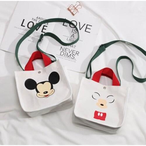 Disney Korean cartoon cute Mickey bag new children bag fashion canvas shoulder bag kid bag girl messenger bag