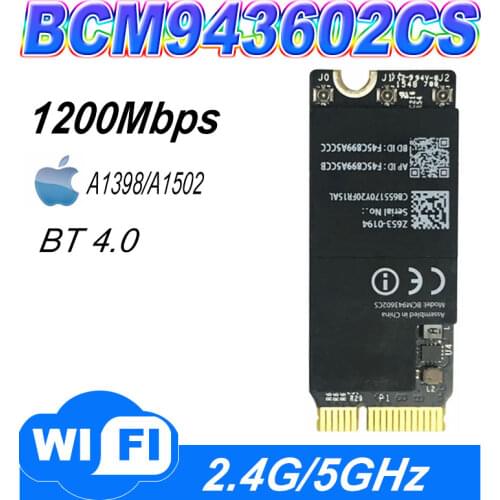 Broadcom BCM943602CS 802.11ac Bluetooth 4.0 Card for Pro Retina A1425 A1502 A1398 653-0194