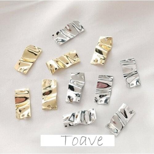Rectangular concave-convex double hanging copper diy earrings handmade material accessories