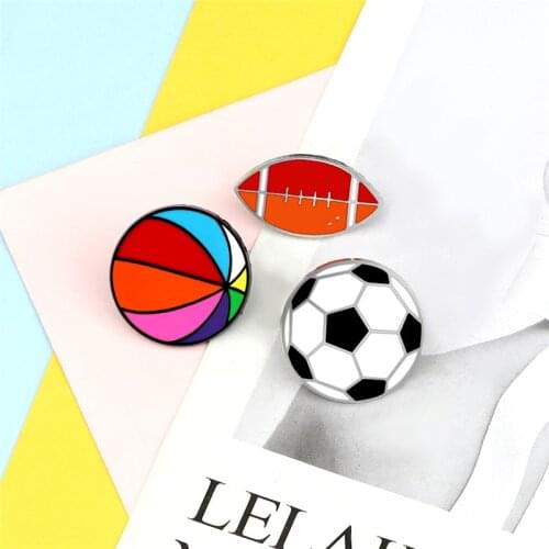 Multicolor Basketball Enamel Pin Creative Football Sports Brooches Men Women Shirt Backpack Lapel Pins Accessories Badge Jewelry