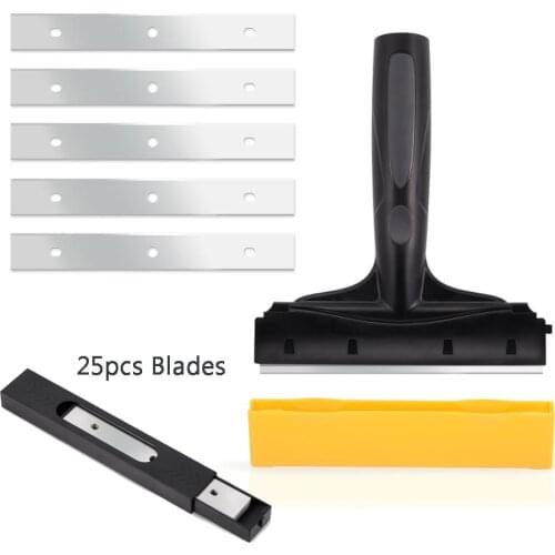 FOSHIO Carbon Fiber Tinting Scraper Razor Blade Tool Vinyl Squeegee for Cleaning Wall Decal Sticker Glue Wrap Car Accessories