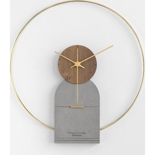 Nordic Luxury Wall Clock Modern Design Metal Creative Wood Clcoks Wall Home Decor gold silent 3d watch Living Room Decoration