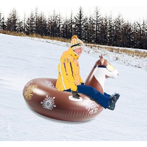 Winter Ski Sled Thicken PVC Inflatable Husky Ski SnowBoard Outdoor Sports Ski Boat Skiing Ring Cold Resistant Inflate Snow Tube