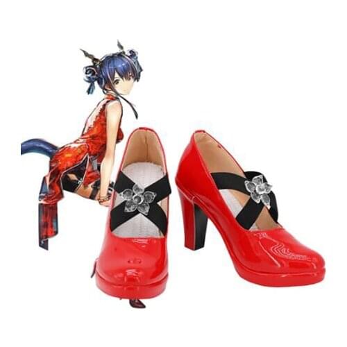Arknights Chen Sir Cosplay Boots Shoes Red Leather Women High Heel Shoes Costume Customized Accessories Halloween Party Shoes