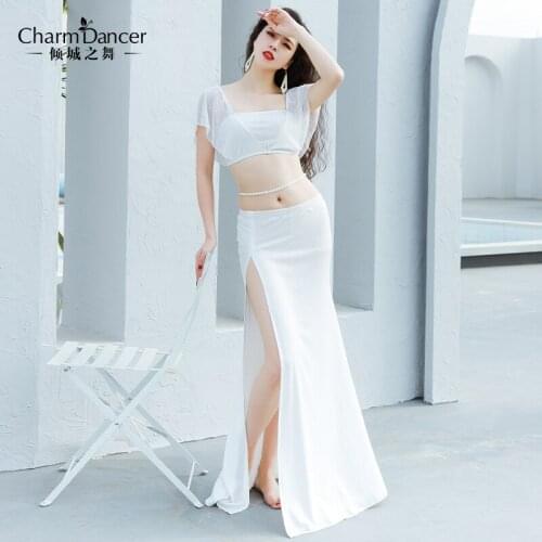 2021 NEW Womens Belly Dance Dance Suit Practice Clothes New Sexy Long Skirt+Top Bellydance Set Suit ZM337