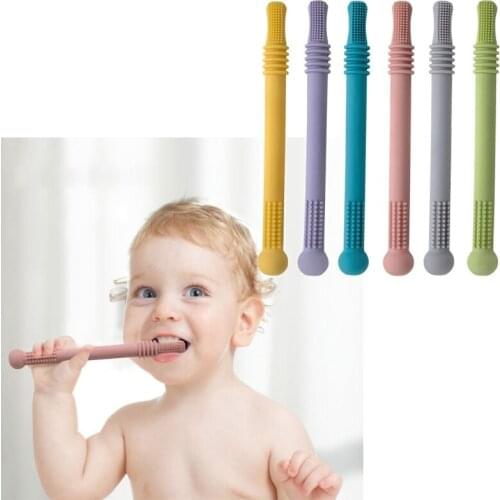 1pc Molars Baby Teether Safe Toys Toddle Teething Straw Silicone Chew Dental Care Toothbrush Gift