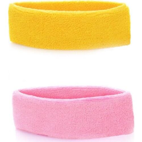 1PC Cotton Elastic Headband Sweatbands Sweat Band Head Band For Tennis Badminton Sport Yoga Solid Color