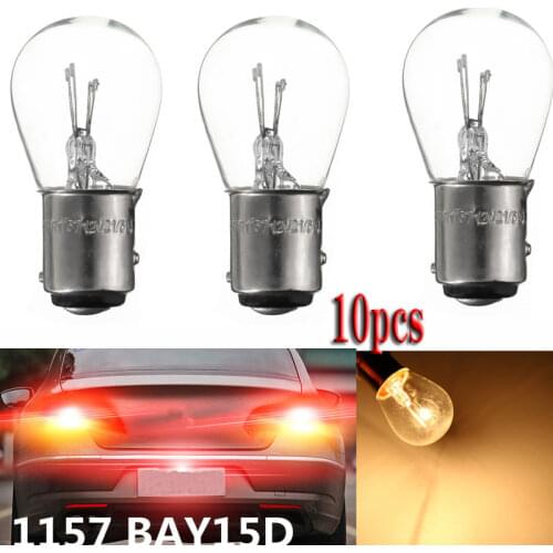 10Pcs 1157 BAY15D 1157 180 Degree Dual-filament Halogen Lamp 380 21/5W DC12V 5W White Light Car Driving Light Reversing Bulbs