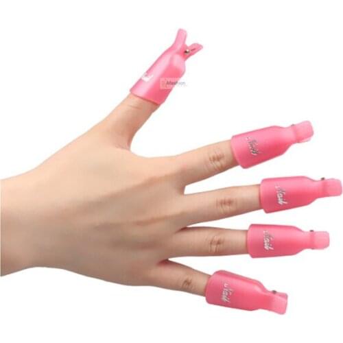 10pcs plastic nail remove cap UV Gel Acrylic soak off wraps nail art oil treatment tools cuticle remover