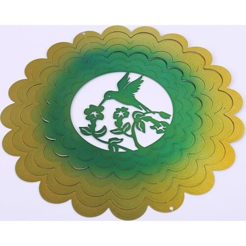 12 INCHES 3D WIND SPINNER HUMMINGBIRD WITH GOOD QUALITY MADE FROM STAINLESS STEEL SHEET