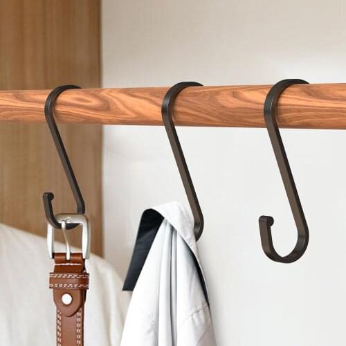 12Pcs Metal Round S type Hooks Multipurpose Door Hanging Hook for Towel Clothing Kitchenware Home Bathroom Storage Hanger Holder