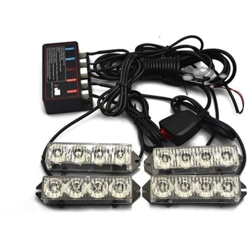 16W High power Red Blue Car flash control Warning light kit Led driving day light Auxiliary Fog lamp Police beacon Viper lights