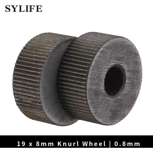 2 Piece 0.8mm Pitch 19mm OD Single Straight Coarse Pattern Linear Knurling Wheel