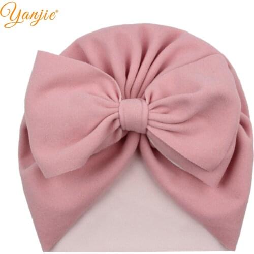 2021 Classical Suede 7" Tied Hair Bow Baby Turban Winter Hair Style Head Wrap Fashion Hair Accessories India Hat Hearwear