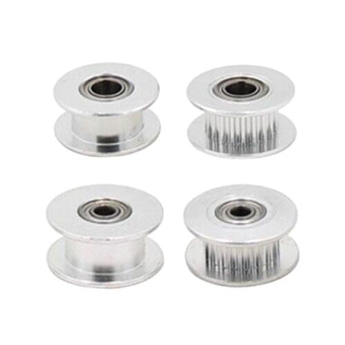 1Pcs Aluminum GT2 6mm Width 20 Tooth Teeth/Smooth 2GT Timing Idler Pulley Pully Double Bearing For 3D Printer Bore=3mm/4mm/5mm
