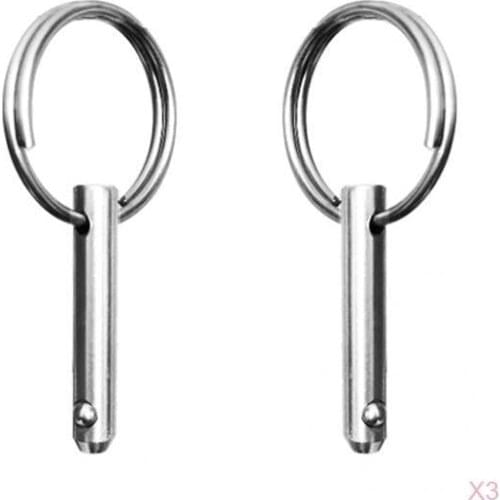 6PCS Marine Stainless-Steel Bimini Top Quick Release Ball Pin 1/4" Diameter