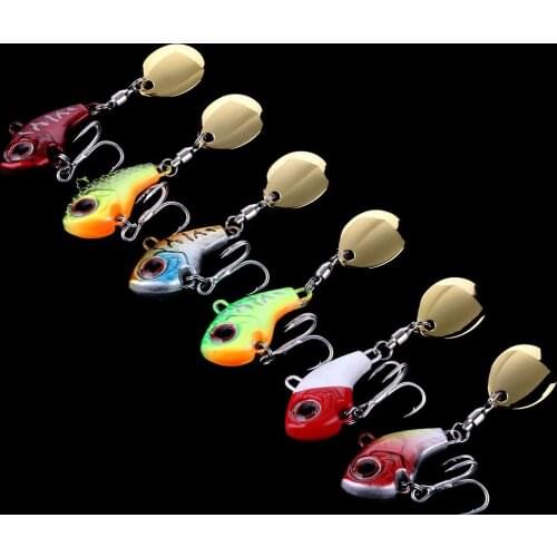 6Pcs Rotating Metal VIB vibration Bait Spinner Spoon Fishing Lures 9g Jigs Trout Winter Fishing Hard Baits Tackle Pesca