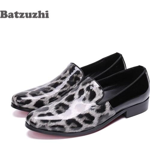 Batzuzhi Italian Handmade Men Shoes Fashion Flat Loafers Casual Leather Shoes Men Party and Wedding zapatos de hombre, Size US12