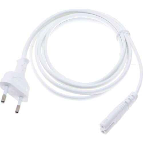 1.8m 6ft White AC power cord EU Europea VDE Approval for samsung LED Smart TVs IEC320 C7 Figure 8 lead, PS3 PS4 Power Cables