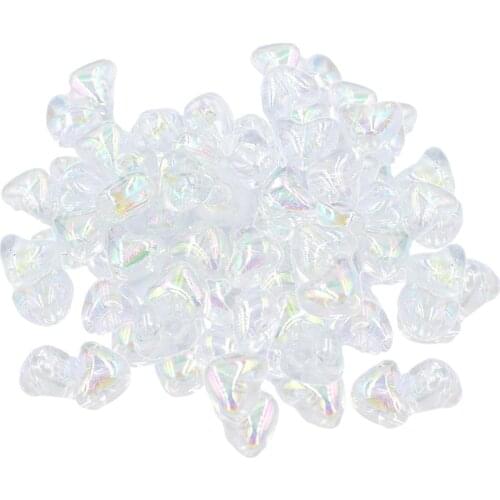 200x Plastic Heart Shape Loose Beads Clear Spacer Beads 4mm DIY Necklace Jewelry Making Beading Crafting Kids