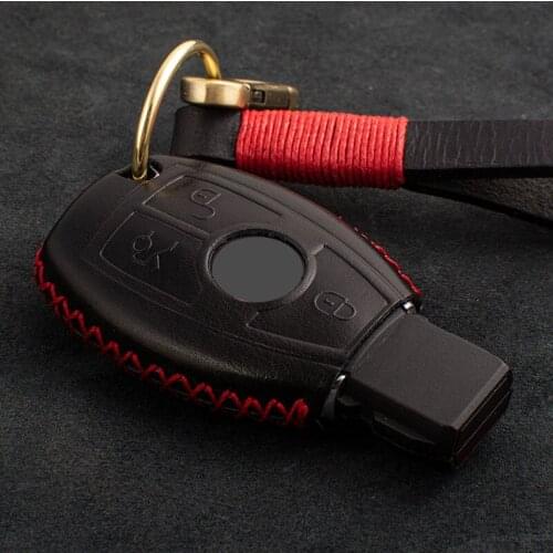 1 Pcs Genuine Leather Car Key Cover Key Case For Mercedes Benz CLS CLA GLA GLC GLE GLK GL R SLK AMG A B C S Class Remote Holder