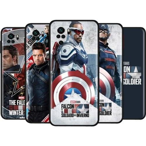 The Falcon and the Winter Soldier Soft TPU For Xiaomi Redmi Note10 10S 9T 9S 9 8T 8 7 6 5A 5 4 4X Prime Pro Max Black Phone Case