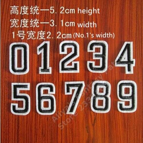 1 pcs black and white numbers embroidered iron on patches cloth accessories popular clothing bag hat Patches BX Appliques