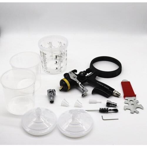 Black 5000BRP Spray Gun With 600CC PPS Tank Air Spray Gun With Paint Cup And Adapter Spray Gun Paint Spray Gun 1.3mm Nozzle