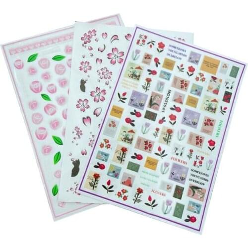 DIY Japanese Style Fashion New Arrival Hot Selling Back Adhesive Glue Nail Stickers Light Thin Traceless Dry Nail Decal Manicure
