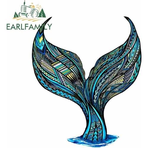 EARLFAMILY 13cm x 10.6cm For Samoan Mermaid Tail Car Accessories Stickers Cartoon Decal Fashion DIY Air Conditioner Decoration