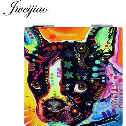 Youhaken Pet Gogs Pocket Mirrors Square shaped 1X/2X Magnifying Folding Mini PU Leather espejo Makeup Mirrors