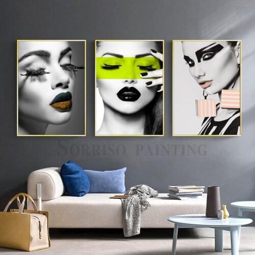 Creative Beauty Girl Woman Nordic Canvas Painting Modern Pictures Living Room Home Dining Decor Hallway Wall Art Posters Prints