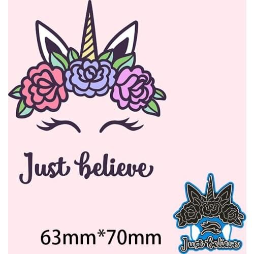63*70mm deer just believe New Metal Cutting Dies Scrapbook paper decoration template Embossing DIY Paper Card Craft