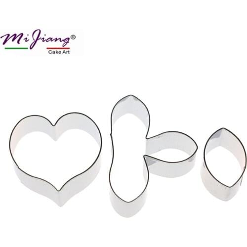 Mijiang Stainless Steel Heart Dendrobium Flower Petal Cake Cutter Slicers Fondant Cake Decorating Tools Kitchen Bakeware A338