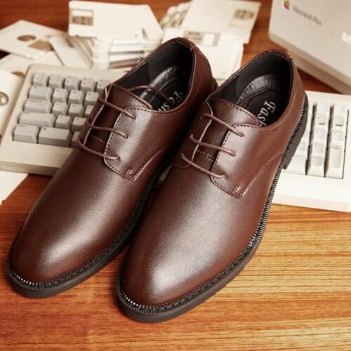 New Men Shoes Leather Leather Shoes Men Comfortable Low-top British Casual Single Shoes Leather Shoes Formal Shoes