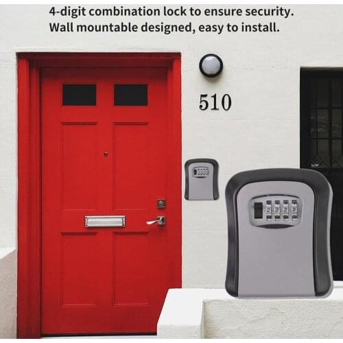 New wall Mounted Code Keys Box Lock 4 Digit Combination Password Key Storage Organizer Box Home Security Alloy Key Box