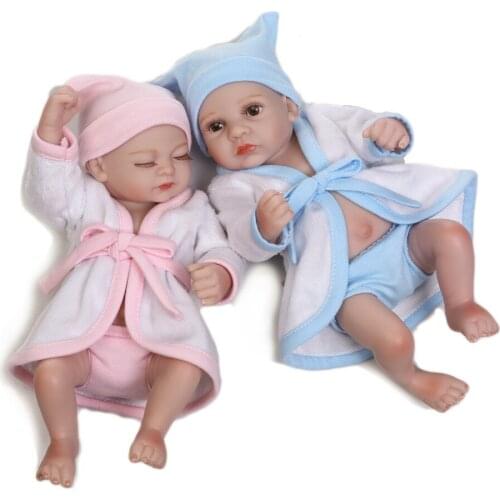 NPK 28CM Waterproof Mini Baby Doll Pair Lifelike Living Doll Solid Silicone Children Gift