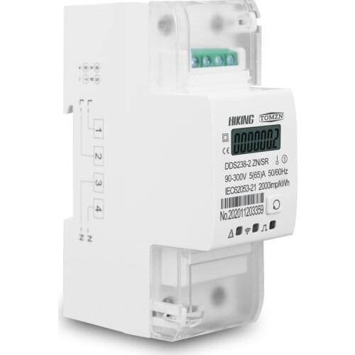 Single phase Remote control ON/OFF by Rs485 65A Multi function Din rail Energy meter 90-300V Kwh MODBUS-RUT Watt hour meter