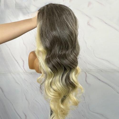 Beautiful Diary Long Body Wavy Ombre Wigs Futura Hair T Part Wigs For Black Women Heat Resistant Synthetic Lace Front Wig