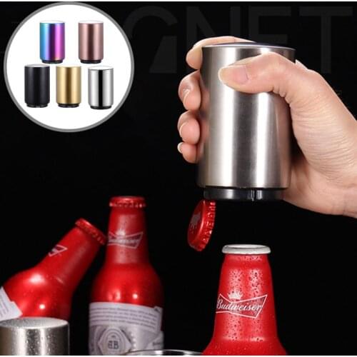 Portable Magnetic Stainless Automatic Bottle Opener Stainless Steel Push Down Wine Beer Openers Set Kitchen Accessories