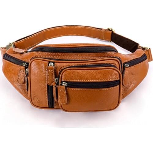 MAHEU 100% Genuine Leather Men Women Fanny Pack Sports Running Waist Bag For Phone Wallets Outside Walking Bags Crossbody Sling