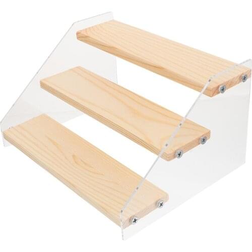 1Pc Clear Acrylic Wooden Storage Rack Ladder Dessert Cake Display Rack Jewelry Display Stand Makeup Organizer 3-Layer 2-Layer