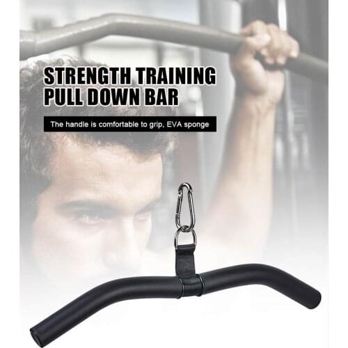 Cable Machine Straight Bar With Rubber Handle Pull Down Bar Gym Cable Attachments Accessories For Home Gym Workout Dropship