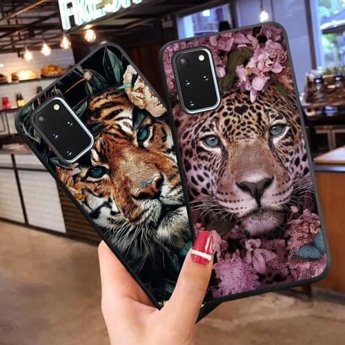 PUNQZY Cute Panda Lion Tiger Floral Art Phone Case For Huawei P40 lite P30 Pro P20 Honor 30 lite mate 40 Soft TPU Silicone Cover