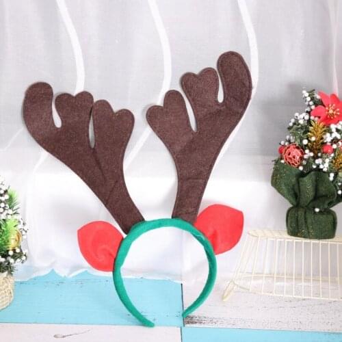 Christmas horn Deer antler headband with ears Christmas Headwear reindeer antlers bells hair band LX4295