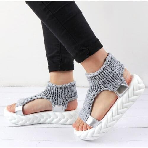 Designer Women Platform Sandals Summer Gladiator Sandals Shoes Thick Heels Ladies White Sandalias Casual